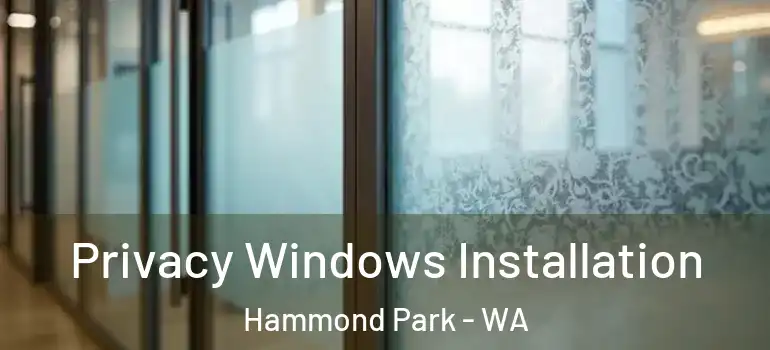 Privacy Windows Installation Hammond Park - WA