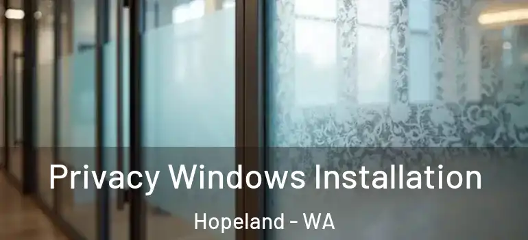 Privacy Windows Installation Hopeland - WA