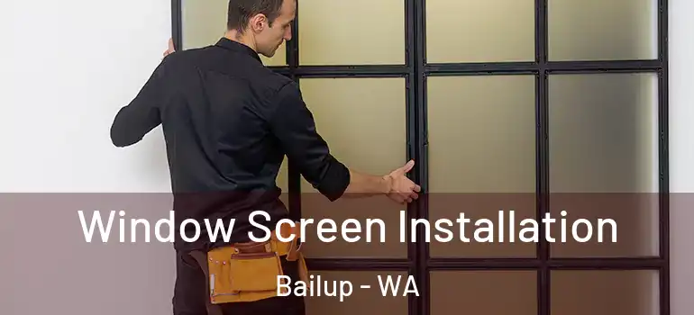 Window Screen Installation Bailup - WA